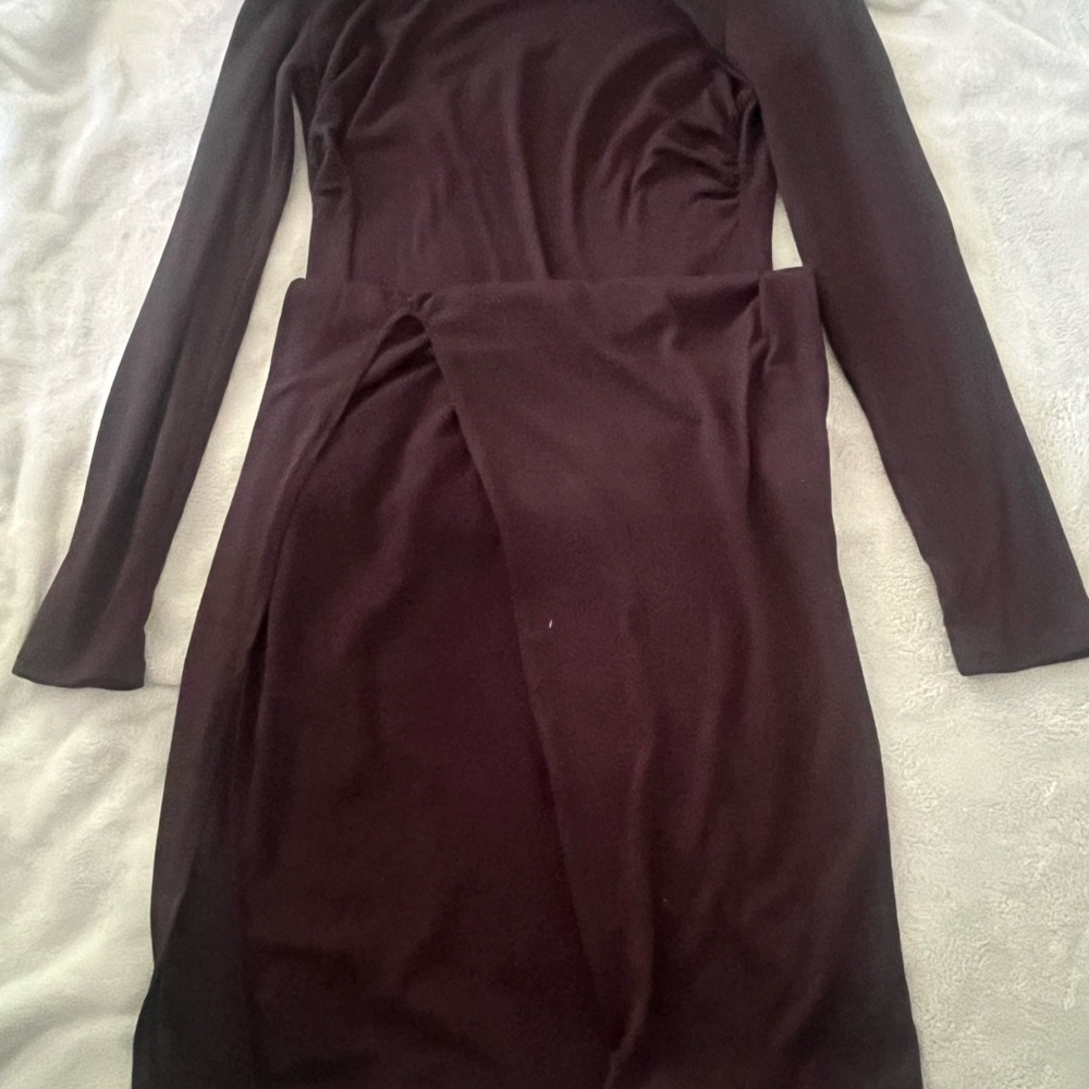 Elegant Long Sleeve Brown Dress